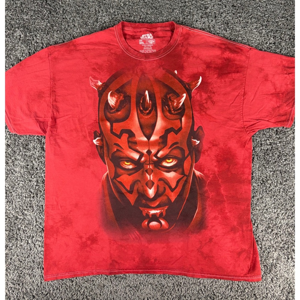 Star Wars Darth Maul Fifth Sun Red Tie Dye Graphic T-Shirt Mens 2XL XXL AOP